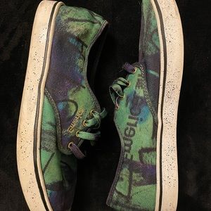 Emerica Men’s Size 9 Limited Edition Green Pattern Flat Tennis Shoe